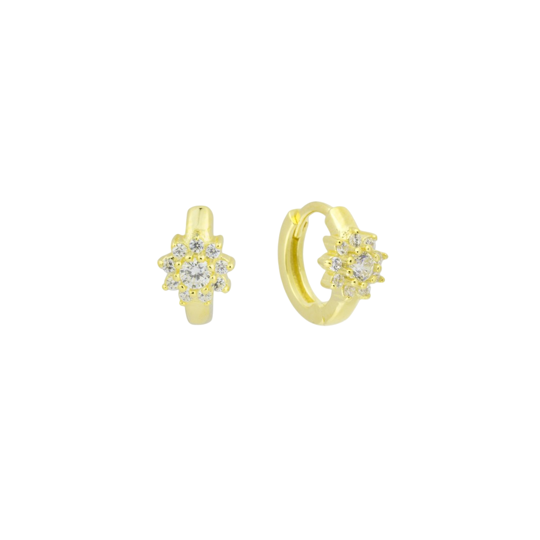Pendientes mini forma flor y circonitas