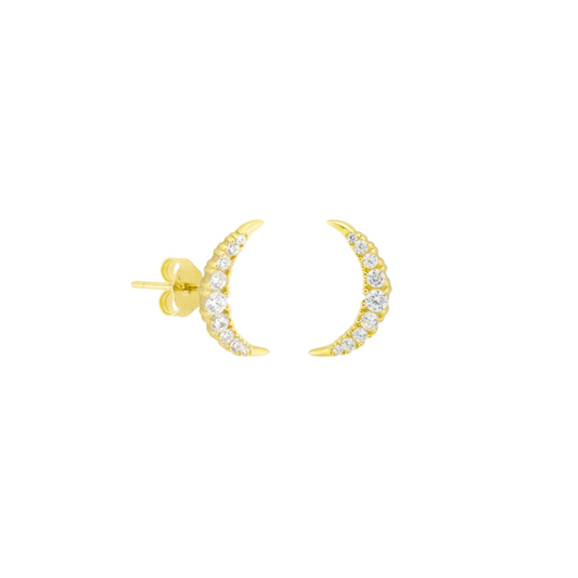 Pendientes forma de luna circonitas