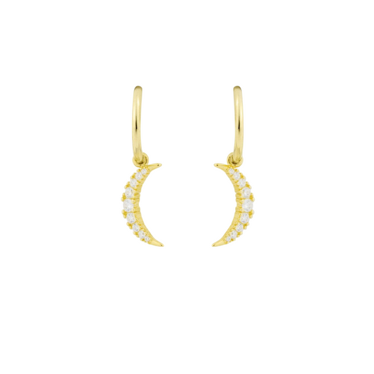 Pendientes Aro forma de luna circonitas