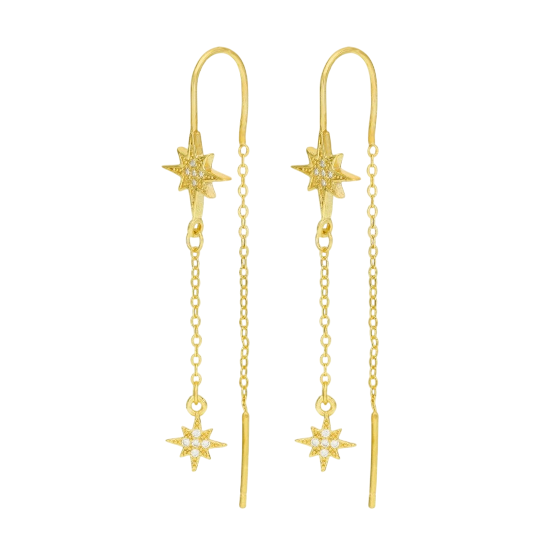 Pendientes Aro circonitas y cadena con Estrella